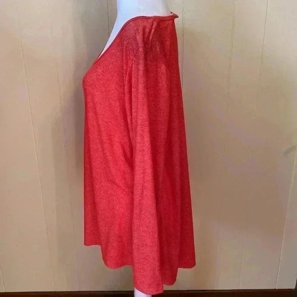 LuLaRoe Orange Heathered Long Sleeve High/Low Hem Large Tunic T-Shirt. - Picture 3 of 10